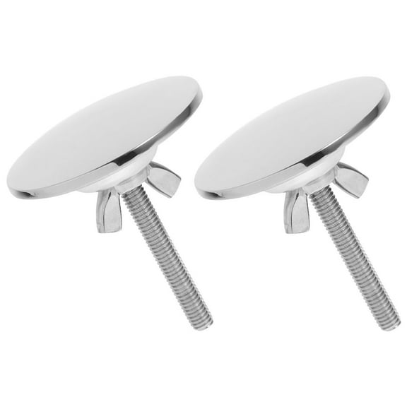 2 Pcs Metal Hole Lid Kitchen Sink Hose Sprayer Cover Plugs Silver