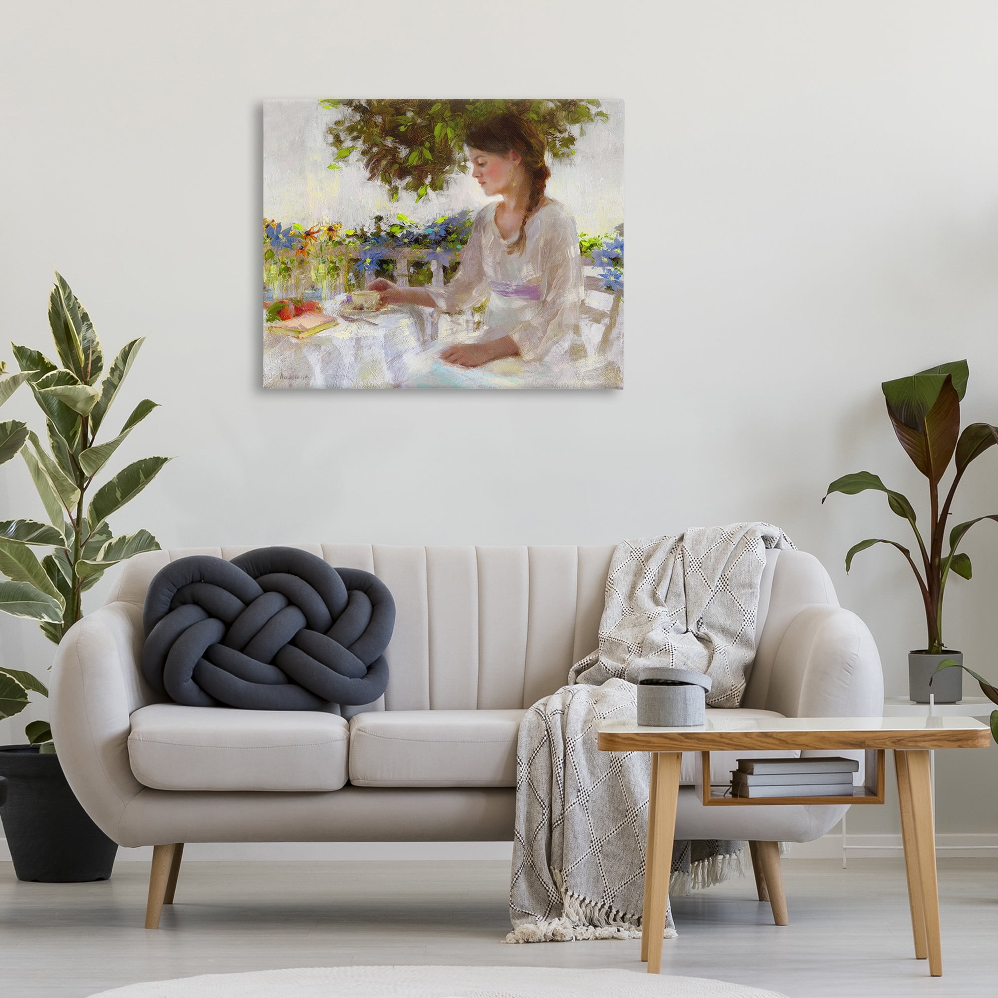 Stupell Industries Classic Tea Party Girl Novelty Painting Gallery Wrapped Canvas Art Print Wall Art, 40 x 30