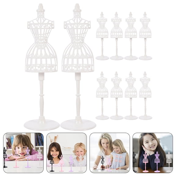 Soimiss 12pcs Doll Dress Stands Plastic Mini Clothing Stands Support Doll Who Like Dolls