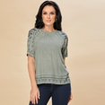 thumbnail image 1 of 990-40 Blusa Para Dama Mujer En Color Gris Con Detalle Bordado, Tela Con Textura Elaborado De Viscosa. Cklass 990-40, 1 of 2