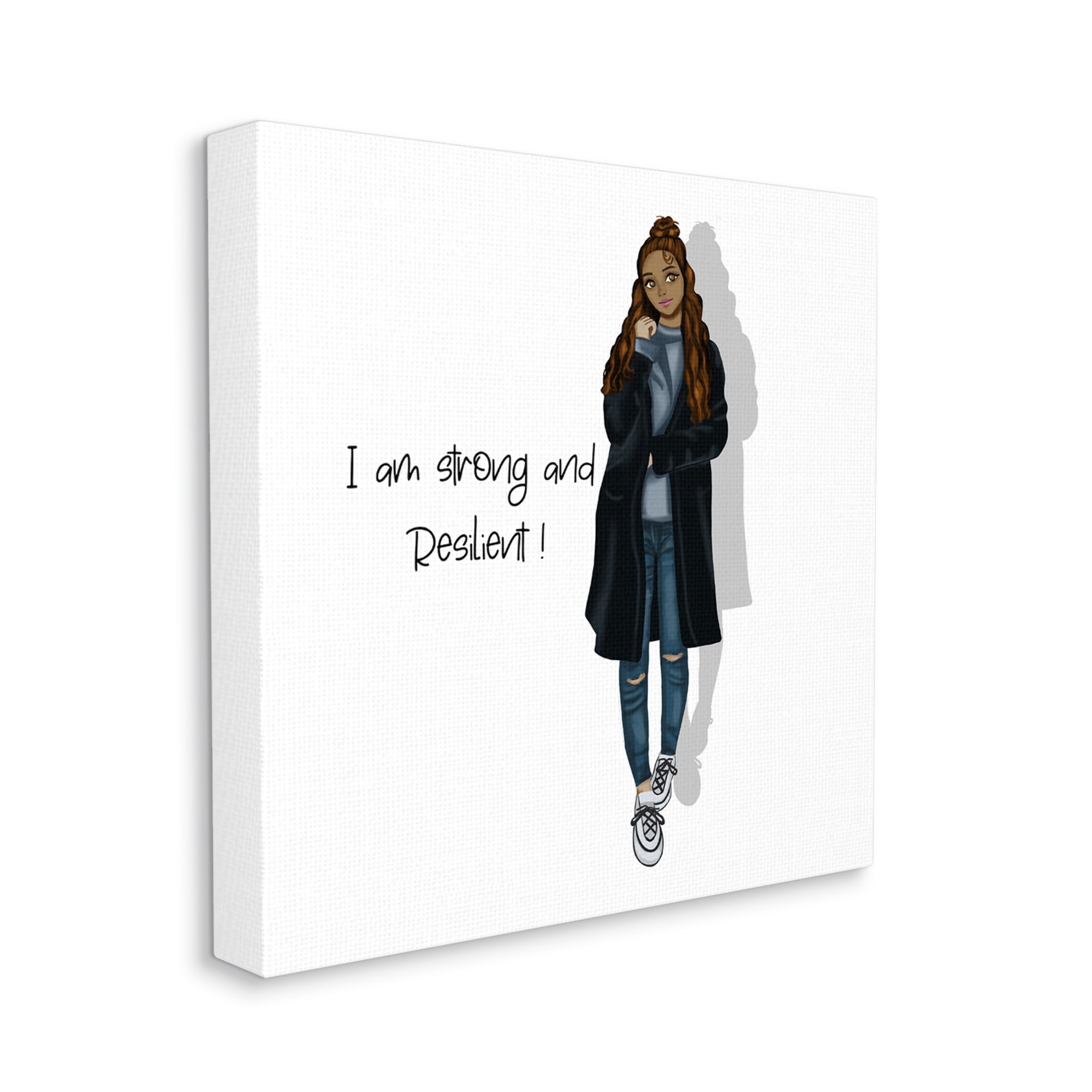 Stupell Industries Strong & Resilient Female Inspirational Painting Gallery Wrapped Canvas Art Print Wall Art, 24 x 24