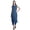 Navy Blue2, variant on Moomaya Peter Pan Collar Sleeveless Kurta With Pants 2-Pcs Ethnic Suit Set For Women