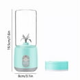 thumbnail image 3 of Wuztai Portable Juicing Cup Rechargeable Mini Blender, 420ml Water Capacity USB Charging for Outdoor Travel Gym, Personal Blender Juice Maker, 3 of 7