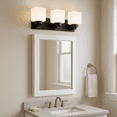 thumbnail image 3 of Design House Dove Creek Matte Black 3 Light Dimmable Bathroom Vanity Light with Frosted Glass Shades, 3 of 23