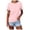 Pink, variant on Womens Summer Crew Neck Short Sleeve Tops Oversized Loose Fit Solid Color Plain Tees Relaxed Comfort Everyday Wear T-Shirts