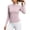 Pink, variant on Workout Tops for Women Long Sleeve Slim Fitted Quarter Zip Neck Breathable Athletic Running Yoga Shirt with Thumb Hole