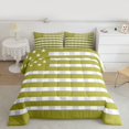 thumbnail image 2 of Homewish Fashion American Flag Bedding Comforter Set, Yellow Green Stripes Twin Comforter Sets, Modern Abstract Ombre Reversible Bedding Set, Ultra Soft Bedroom Decor, 2pcs, 2 of 8