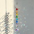 thumbnail image 1 of Atrapasueños giratorios de viento con cola en espiral, atrapasueños de cristal con siete cuentas de chakras, colgante de ventana para interior y hogar, 1 of 5