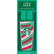 Starbucks 16oz DW Cold To Go Cup w Cold Brew + 2 Extra Straws - Stripes