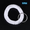 thumbnail image 3 of Unique Bargains Plastic Wrist Coil Keyring Stretchable Spiral Keychain, White 5 Pack, 3 of 5
