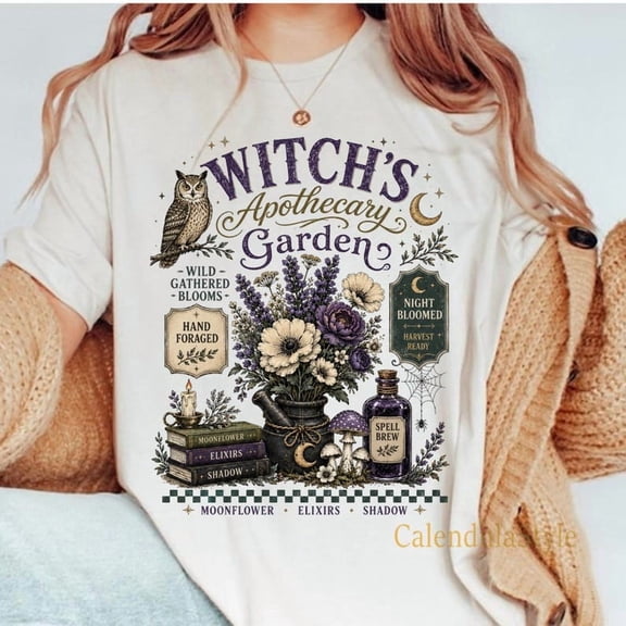 Witch's Apothecary Autumn Harvest Shirt, Cottagecore Botanical Shirt, Distressed Fall Shirt, Muhammad Shirt, Witch's Herb Garden