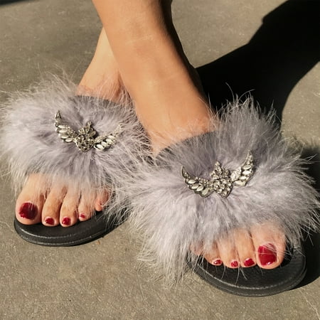 

BRISEZZS Slide Sandals for Women- Casual Open Toe Plus Fashion New Style Summer Flat Slide Sandals #648 Gray-39