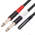 thumbnail image 2 of 3717 0.3m 3.5mm Female to 2x 6.35mm 1/4 inch TS Mono Male Jack Audio Adapter Cable P2025031400165, 2 of 4