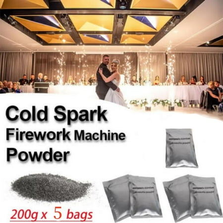 

5 Pack Cold Spark Powder - SINGLE-USE PACK - Effect Granules for Indoor or Outdoor Use Titanium Alloy Grains