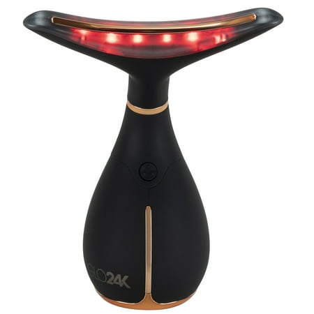 Glo24K Facial Treatment Device  Beauty Firming Massager for Face and Neck  Black