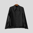 thumbnail image 2 of INCERUN Men Shirt Solid Color Lapel Long Sleeve Button Irregular Shirts For Man Streetwear Fashion Casual Tops, 2 of 6