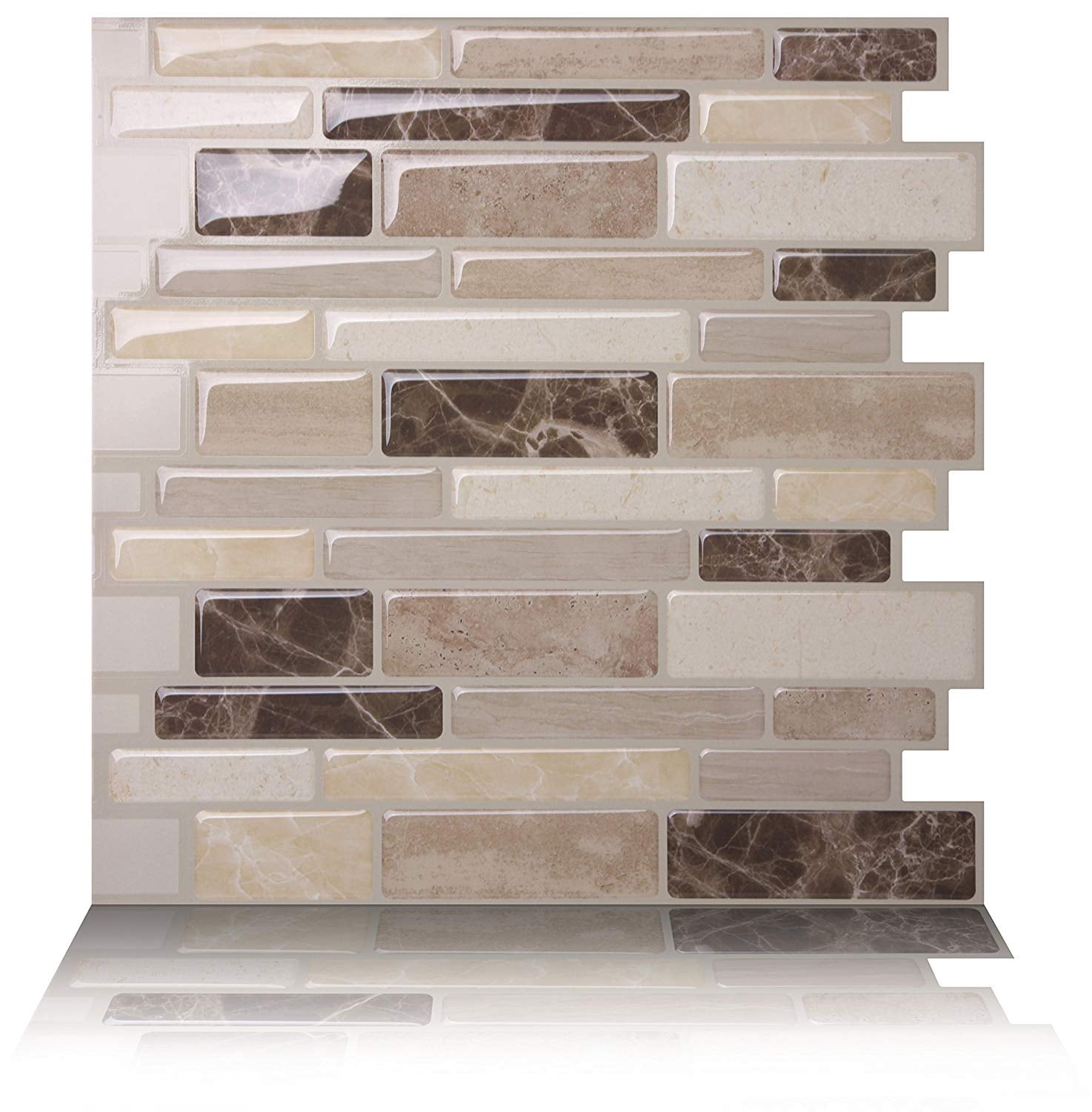 Tic Tac Tiles 12"x12" Peel and Stick Wall Tile Backsplash in Polito