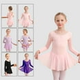 thumbnail image 4 of GYRATEDREAM Ballet Leotards for Girls Long Sleeve Toddler Dance Leotard Outfits with Skirt 3-10T(Little/Big Kid), 4 of 10