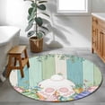 thumbnail image 3 of Round Rug 4Ft Washable Non-Slip, Cute Easter Bunny Circle Area Rugs for Living Room Bedroom, Eucalyptus Leaves Colorful Eggs Wooden Indoor Floor Mats Carpet Runner for Home Decor Aesthetic, 3 of 8
