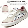 thumbnail image 3 of Knivor Sneakers for Women Low Top Canvas Lace Up Casual Skate Shoes Star Print Fashion Walking Tennis Shoes, 3 of 9
