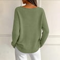 thumbnail image 5 of Qivvo Women's Knit Tunic Tops for Leggings Long Sleeve V Neck Pullover Sweater Curved Hem Shirts Trendy Clothes(Green,Medium), 5 of 8