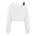 thumbnail image 4 of CONZONE Summer Tops For Girls Long Sleeve Off Shoulder Solid Color Crop Tops For Girls Fashion Toddler Tees Size 9-10 Years White, 4 of 4