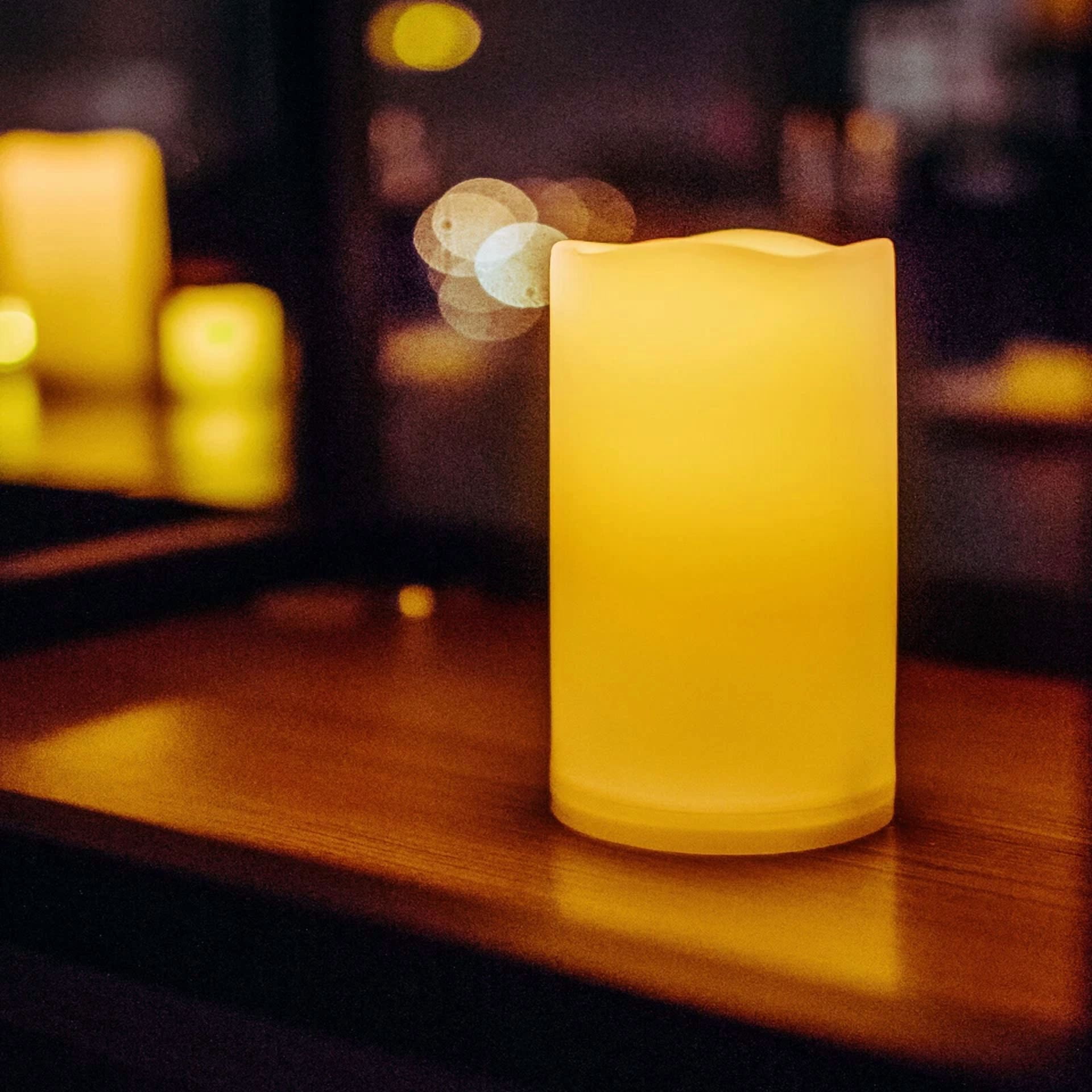 CRESTIN- 2 Pack Flameless Votive Candles Electric Fake Fire Flickering Candle Lights