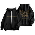 thumbnail image 2 of Jesus Loves You Hoodie 2025 Long Sleeve Zip Up Christian Hoodies with Pockets Hooded Sweatshirt Hoodie Women Jacket, 2 of 7