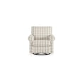 thumbnail image 4 of Benjara Vincy 37 Inch Swivel Glider Accent Chair, Checkered Off White Polyester, 4 of 5