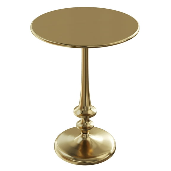 Lavish Home Iron Pedestal Accent End Table with Vintage Gold Finish