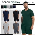 thumbnail image 5 of Iceglad Mens Pajamas Set Short Sleeve Pj Set Soft Stretch Sleepwear for Men Lightweight Summer Lounge Set Casual 2 Piece Loungewear with Shorts, 5 of 9