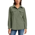 thumbnail image 2 of Gamivast Women's Long Sleeve Shirts upf Sun Protection Quick Dry Lightweight Fishing Shirt with Zipper Pockets for Hiking Safari Outdoor Activewear Tops Army Green XXL, 2 of 7