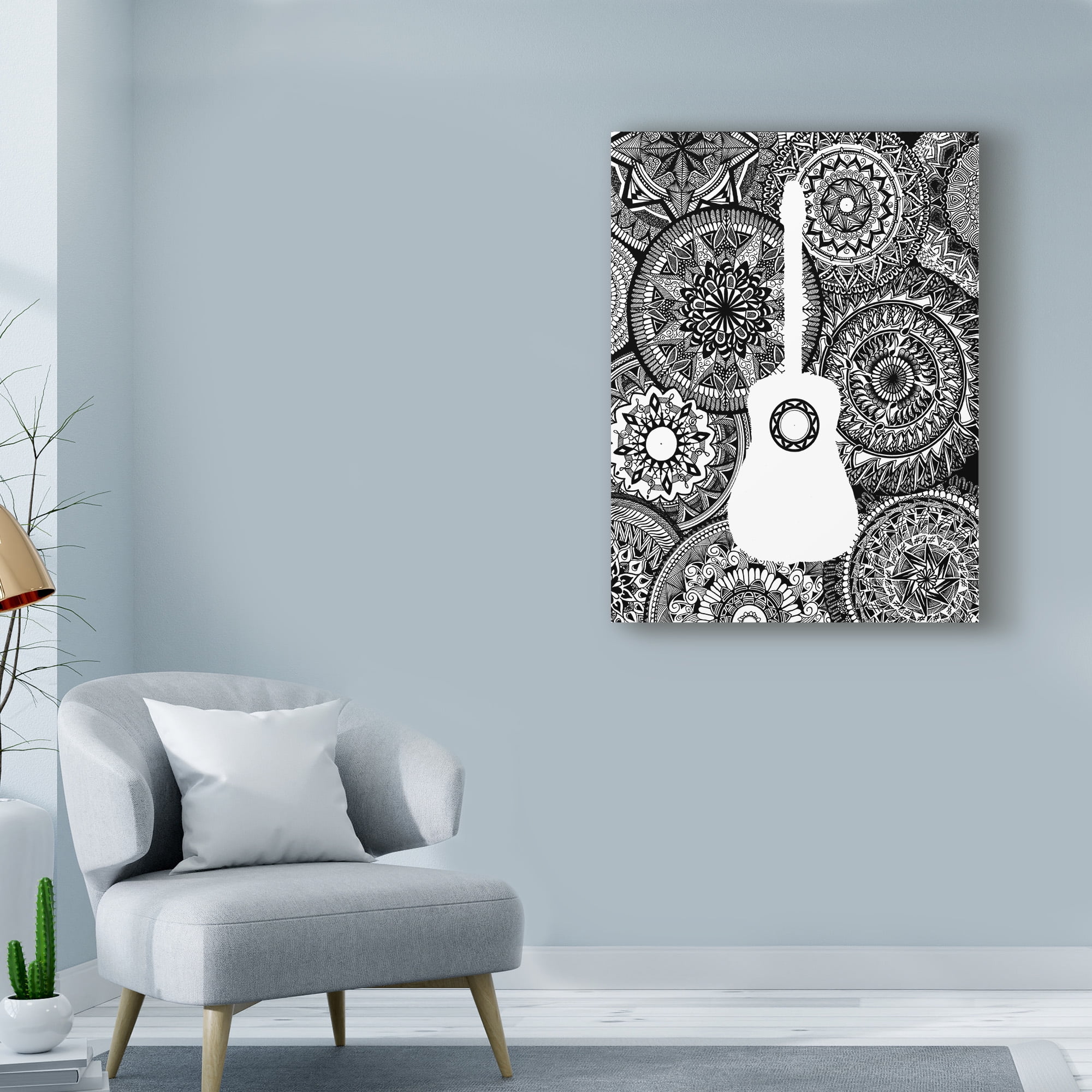 Trademark Fine Art 'Guitar Mandala Page' Canvas Art by Nicky Kumar