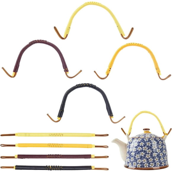 8pcs Teapot Handles 4 Color Abendable Handle Replacement Adjustable Dobin Handle for Ceramic Pot Pottery Tea Pots Japanese Wired Teapot