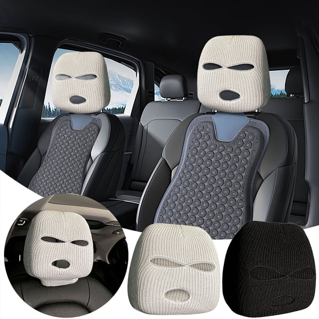Cagogo 2Pcs Car Headrest Cover, Personalized Funny Car Interior Accessory, Universal Headrest Protector for Car Seat and Vehicle, Cotton Car Headrest Covers, Automotive Interior Decor, Unique Car