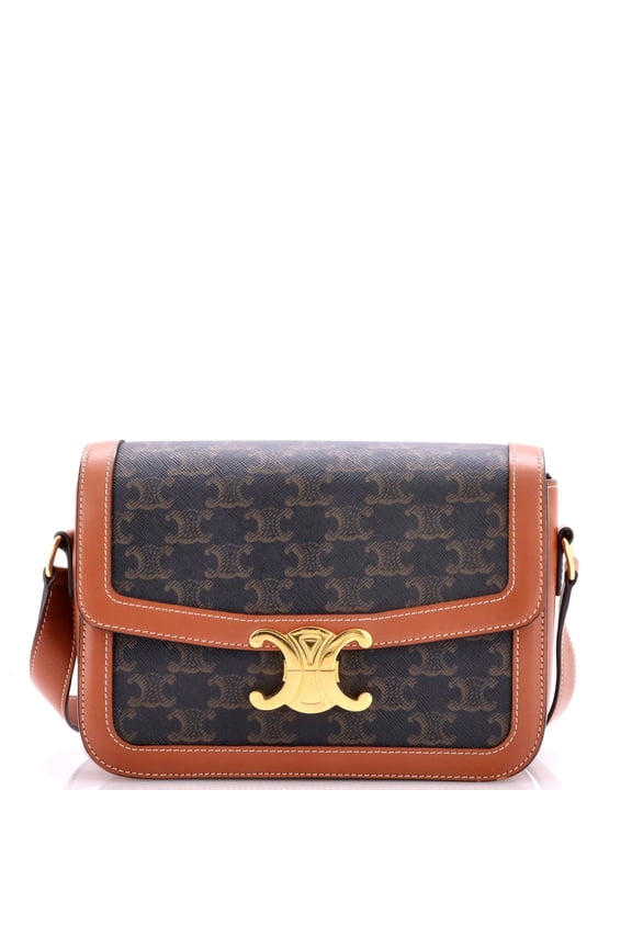 Pre-Owned Triomphe Shoulder Bag Triomphe Coated Canvas Medium By Rebag