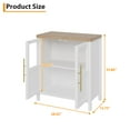 thumbnail image 3 of Kojooin Sideboard With 2 Glass Doors, 29" Large Buffet Cabinet With Solid Wood Countertop, Coffee Bar Cabinet With 2 Drawers, Modern Farmhouse Storage Table for Kitchen Dining Room, Living Room, 3 of 7