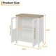 thumbnail image 3 of Yeshouse aparador de 74 cm con 2 puertas de cristal y encimera de madera maciza, 2 cajones, vitrina grande de estilo rústico y moderno, ideal para cocina, comedor o sala de estar, 3 of 7
