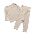 thumbnail image 2 of LEKWK Toddler Boys Girls Pajamas Long Sleeve Loungewear Tops Matching Straight Leg Pants Kids Cotton Sleepwear Fall Casual Home Nightwear 6M-7Y, 2 of 9
