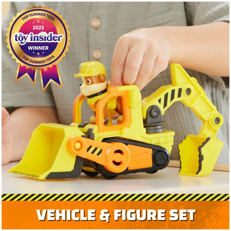 Rubble Crew Toy Bulldozer with Rubble Action Figure Toys for Kids Ages 3