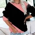 thumbnail image 2 of miqiqism Sweatshirt for Women Comfy Long Sleeve Blouses Juniors Round Neck Tee Shirts Trendy Relaxed Fit Workout Sweater Casual Colorblock Pullover Tunic Clothes,Hot Pink,X-Large, 2 of 6