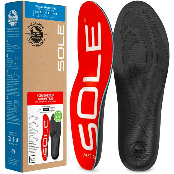 Plantillas SOLE Active Medium + Met Pad, soporte ortopédico para el arco