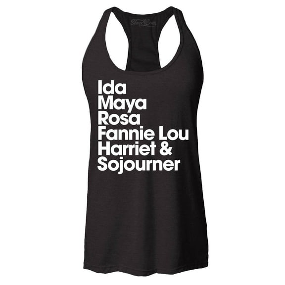 Shop4Ever Women's Inspirational Black Women Leaders Racerback Tank Top Large Black