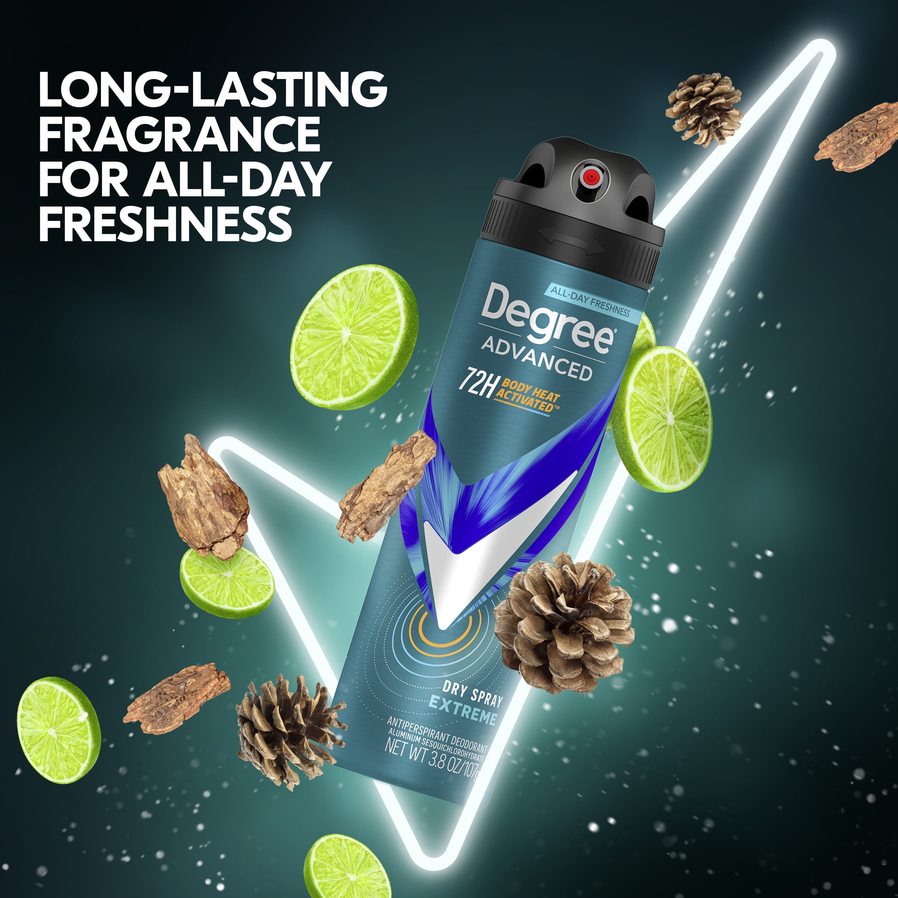 Degree Advanced Long Lasting Antiperspirant Deodorant Dry Spray, Extreme, 3.8 oz