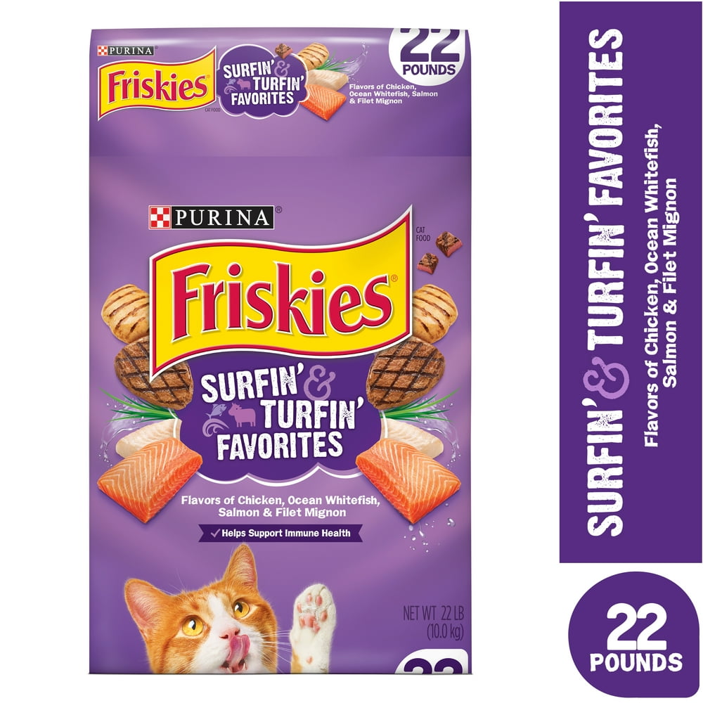 Purina Friskies Dry Cat Food, Surfin' & Turfin' Favorites 22 lb. Bag