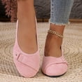 thumbnail image 6 of Everyday Slip On Flats, Women's Buckle Detail Flats Comfortable Low Profile Dress Shoes with Flexible Walking Sole and Easy Everyday Style Flat Sole Shoes Ballet Commuter Shoes Flats, Pink US-7/EU-39, 6 of 6