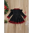 thumbnail image 4 of Qiylii Toddler Girl Christmas Dress, Ruffle Long Sleeve Button Front Dress, 4 of 8