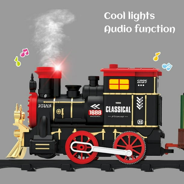 Juego De Rieles De Tren De Navidad De Juguete Para Niños Con Luz Y Sonido  Navidad Retro Steam Track Train Model Toy Advancent HA038984-00