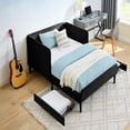 thumbnail image 5 of Barara King Sleeper Sofa Bed, Futon Couches Loveseat,Full Size Upholstered Platform Bed Frame with 2 Storage Drawers, Beige, 5 of 11