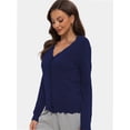 thumbnail image 5 of Women's Cropped Cardigans Long Sleeve Button Down Lightweight Cardigan Sweaters, 5 of 6